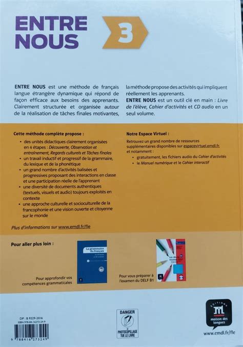Entre Nous 3 Libro De Francés B1 De Segunda Mano Por 12 Eur En Bilbao