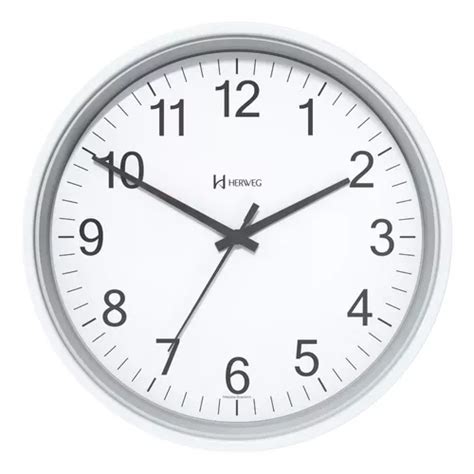 Reloj De Pared Herweg Tictac Cm Gris Color De Marco Blanco