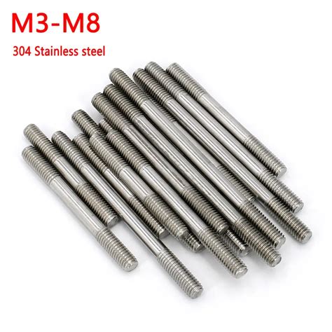 Double End Thread Rod M3 M4 M5 M6 M8 304 A2 Stainless Steel Headless