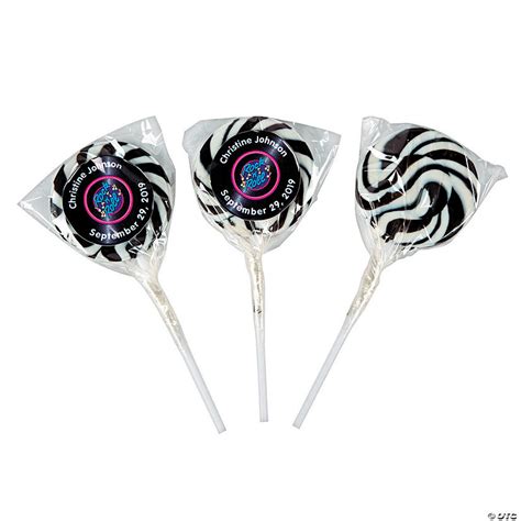 Personalized Rock N Roll Swirl Lollipops 24 Pc Oriental Trading