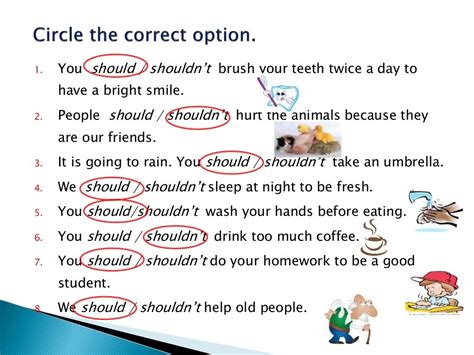 Should and shouldn't