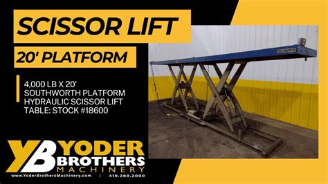 4 000 LB X 20 SOUTHWORTH PLATFORM HYDRAULIC SCISSOR LIFT TABLE STOCK