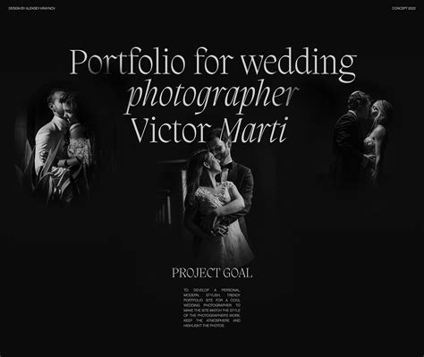 Portfolio for a wedding photographer on Behance