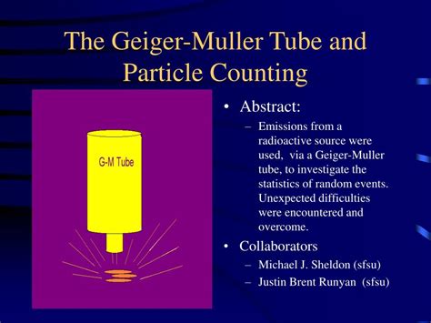 PPT - The Geiger-Muller Tube and Particle Counting PowerPoint Presentation - ID:985389