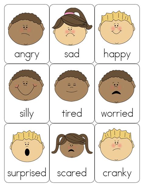 List Of Emotions For Preschoolers