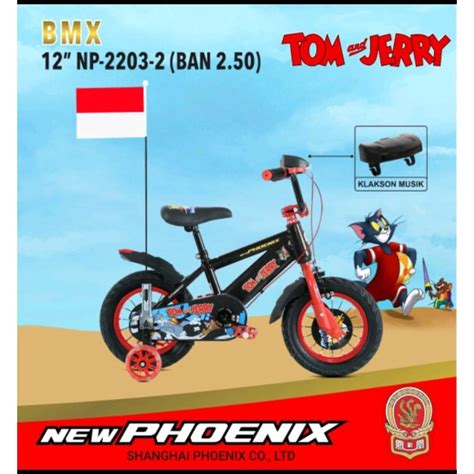 Jual Sepeda Anak Bmx Cowok Phoenix 12 2203 2 Musik Lampu Karakter Tom