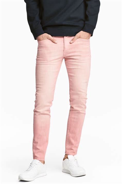 H M Skinny Low Jeans Pink Skinny Jeans Mens Pink Jeans Light Pink Jeans