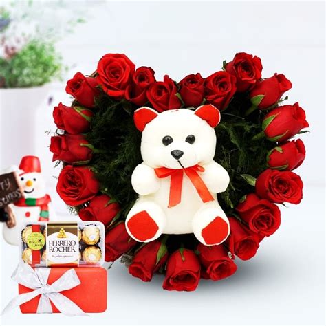 Buy Send Cute Heart With Ferrero Rocher Online Floraindia