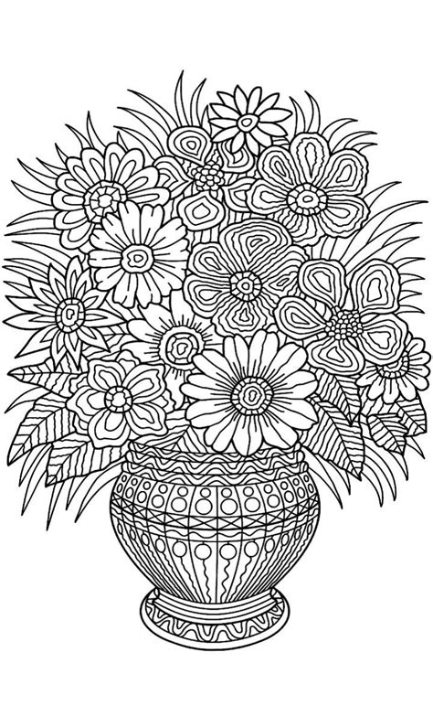 Coloriage Adulte Fleurs Unique Collection Flower Vase Coloring Page