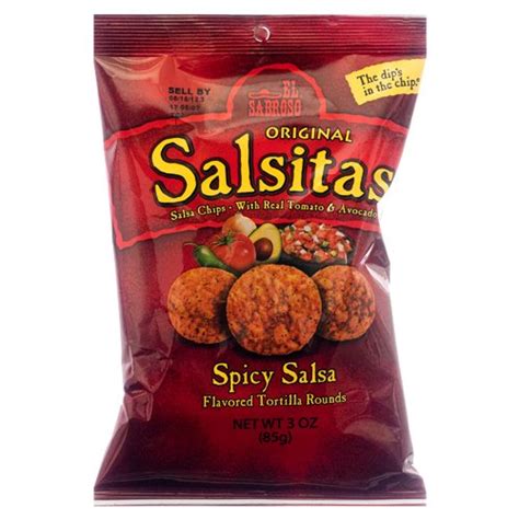 El Sabroso Original Salsitas Spicy Salsa Tortilla Rounds 3 Ounce Bags Pack Of 12