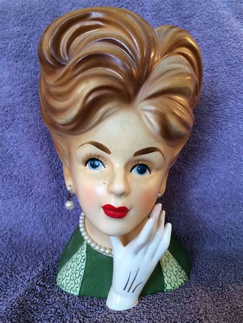 Gorgeous Vintage 7 Relpo K1633 Lady Head Vase Head Vase Ceramic