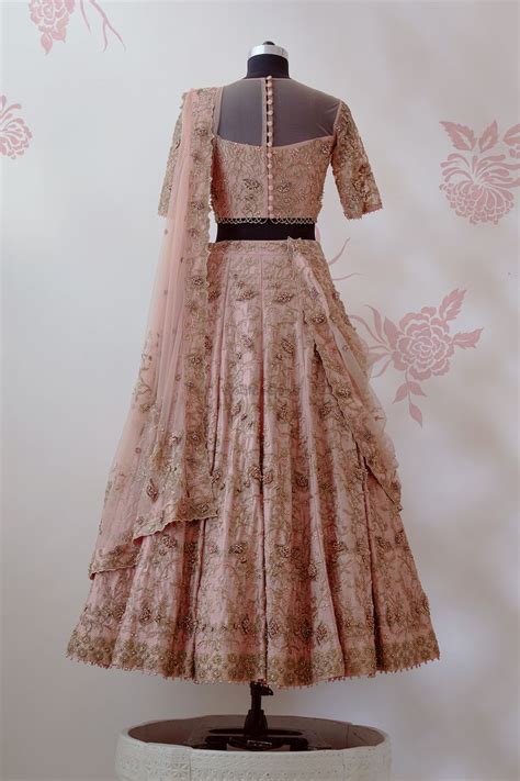 Nude Pink Embroidered Lehenga By Christina WT