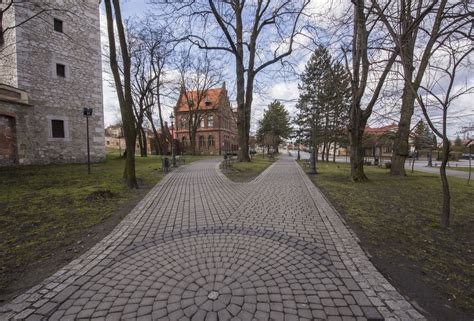 Path through town of Wieliczka, Poland