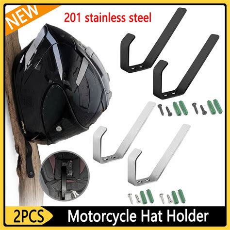 2pcs Motorcycle Helmet Hook Hats Holder Hanger Rack Wall Mounted Hook For Coats Hats Caps