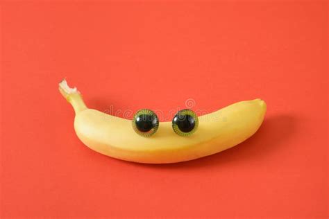 Banana Face With Eyes Cheerful Face Made Of Plastic Doll Eyes And