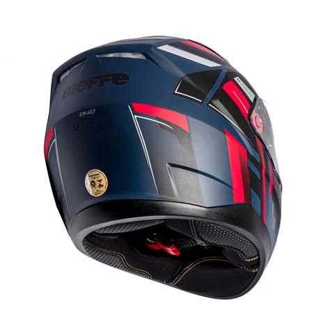 Capacete Bieffe B 40 Vtour Azul Vermelho Fosco