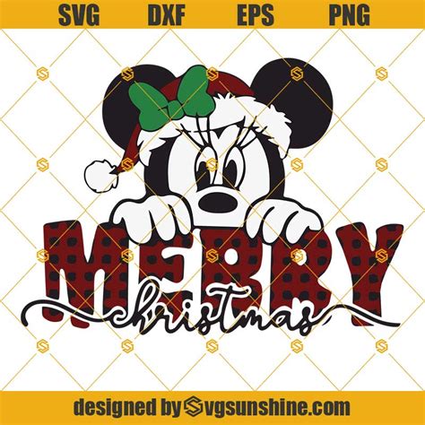 Disney Christmas Svg Minnie Plaid Head Svg Minnie Castle Reindeers