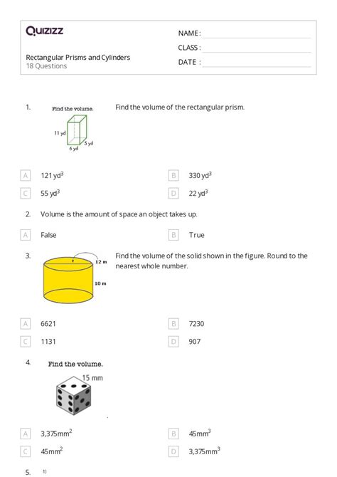50+ Rectangular Prisms worksheets on Quizizz | Free & Printable