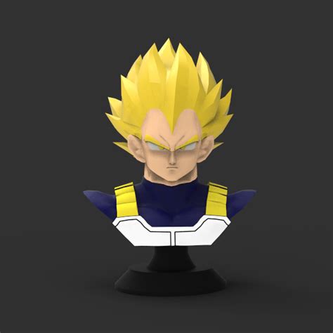 Archivo Stl Busto Dbz Vegeta Ssj Yellowplan De Impresora D Para