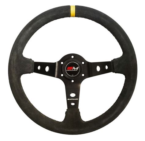 Motamec Rally Steering Wheel Deep Dish Mm Black Suede And Black