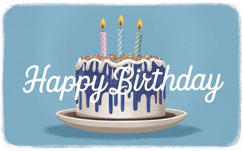 The Image Depicts A Birthday Cake With Three Lit Candles On Top