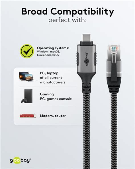 Goobay Cabo Adaptador De Rede Ethernet Gigabit Rj Usb C M