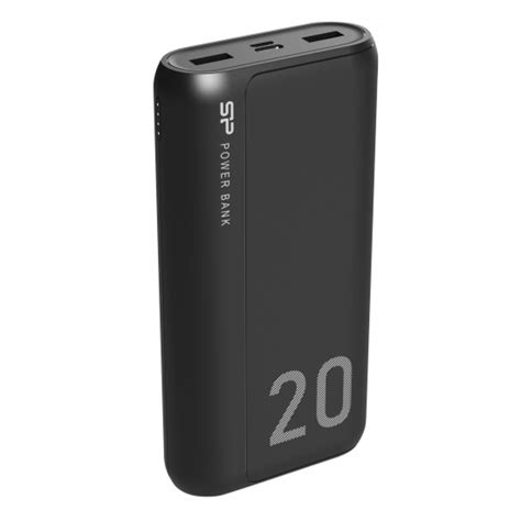 Silicon Power Gs15 Power Bank 20000mah Black 2x Usb Ports Usb Type C