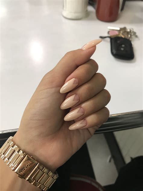 Negative Space Nail Idea Nude Polish Using Negative Space On Natural Nails Nude Negative