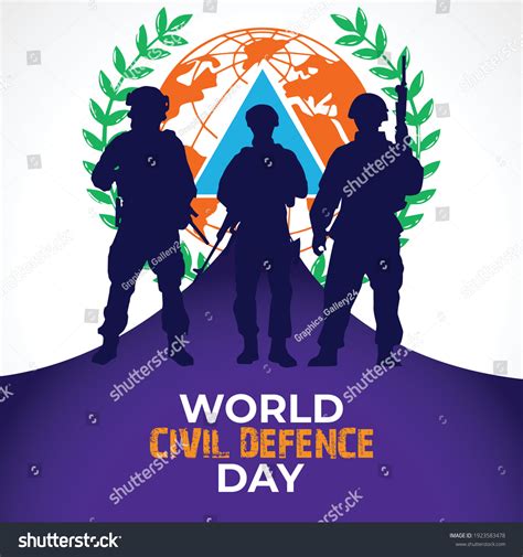 World Civil Defence Day World Defence Stock Vector Royalty Free