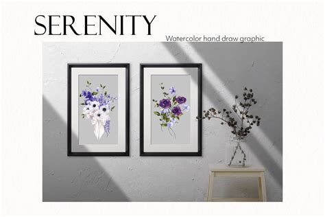 Serenity Purple Watercolor Flowers By Ma I Vi Thehungryjpeg