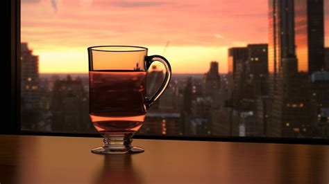 Clear Tea Glass Tea Cityscape Sunset Hd Wallpaper Wallpaper Flare