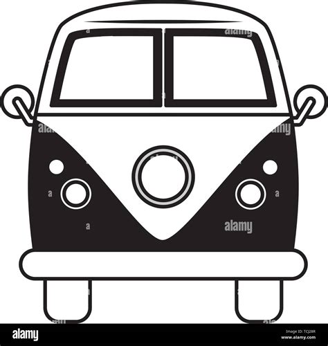 Retro Van Car Transport On White Background Stock Vector Image And Art