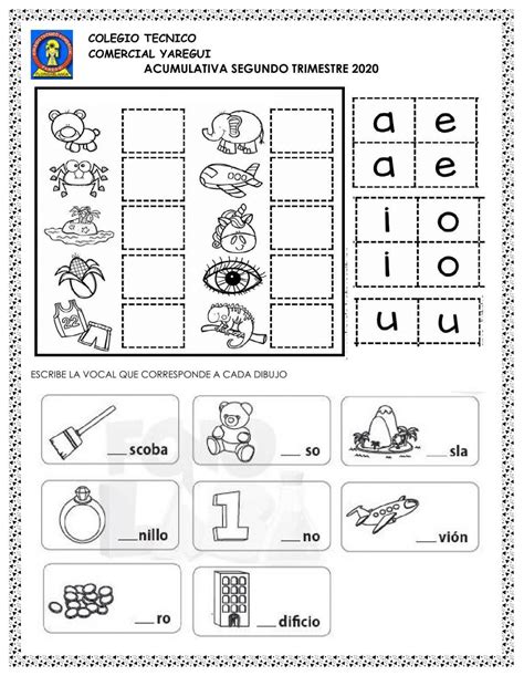 Ejercicio Online De Las Vocales Para Preescolar Actividades