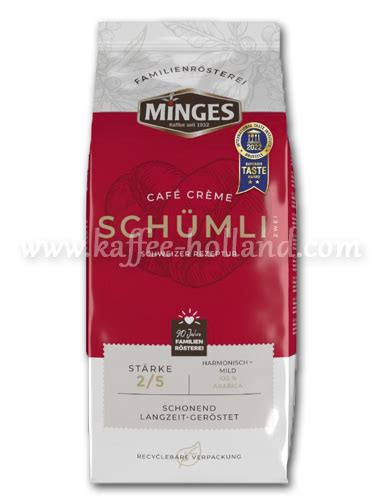 Minges Café Crème Schümli 2 Bonen Kaffee Holland