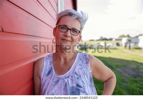 Portrait Smiling Mature Woman Outside Rural Stock Photo 2148541123 Shutterstock