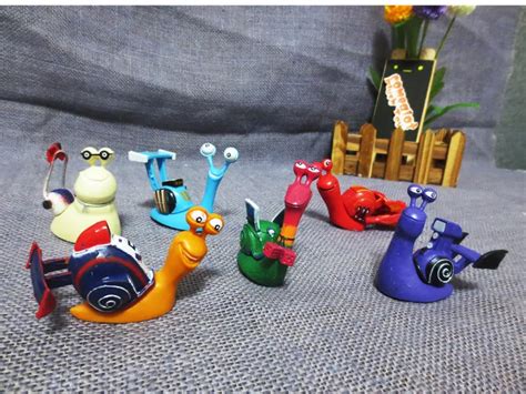 2015 Pvc Turbo Snail 6 Pcs Set Action Toy Figures Cartoon Movie Rapid