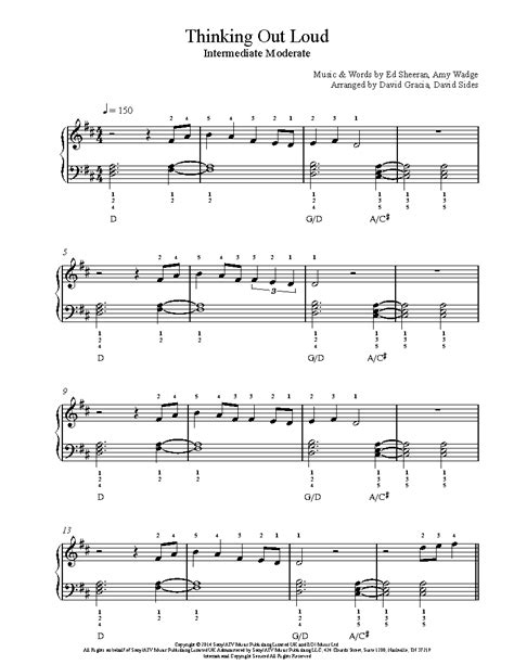 Thinking Out Loud Ed Sheeran Sheet Music