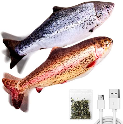 2 Pack 11 Floppy Fish Cat Toys With Silvervine And Catnip For Indoor