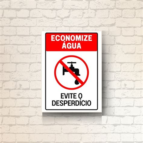 Placa de Sinalização para Empresas Economize Agua Desligue