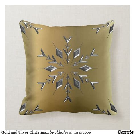 Gold And Silver Christmas Stars Throw Pillow Zazzle