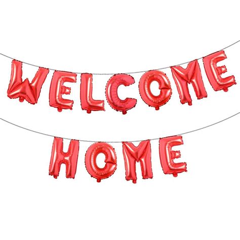 16 Inch Welcome Home Balloon Banner Style Balloons Foil Letter Balloon