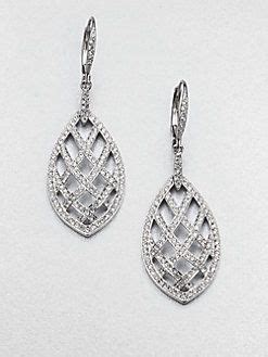 Adriana Orsini Pave Crystal Basket Weave Drop Earrings