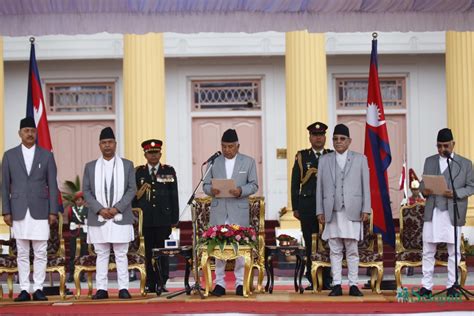 President Paudel Administers Oath Of Office And Secrecy To Pm Oli