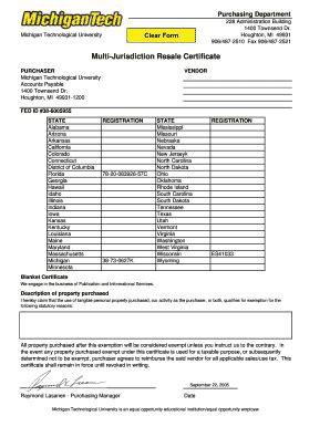 Fillable Online Admin Mtu Multi Jurisdiction Resale Certificate