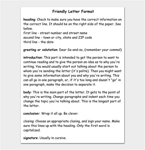 10 Free Friendly Letter Templates And Examples Word Pdf