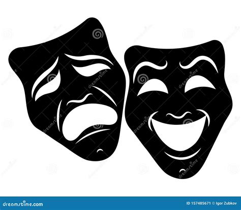 Drama Masks Sketch Cartoon Vector 22499899