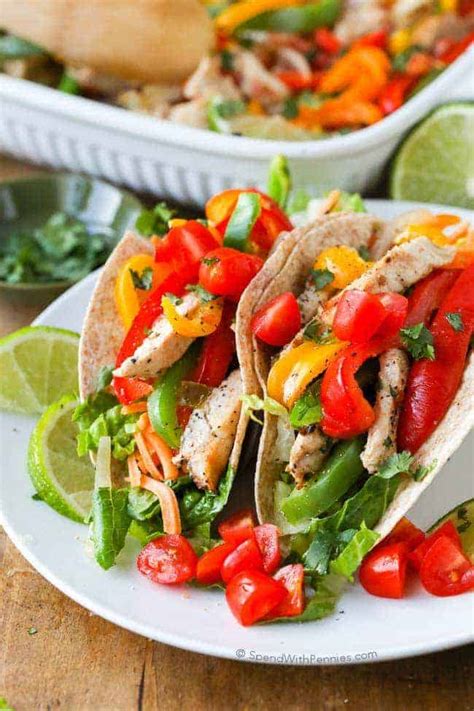 Oven Fajitas {Chicken & Vegetables} - Spend With Pennies