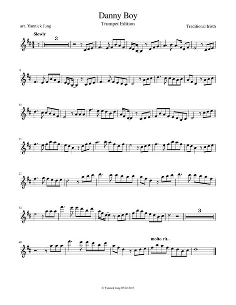 Videoscore Danny Boy Trumpet Cover Trumpetyänu99 Sheet Music For