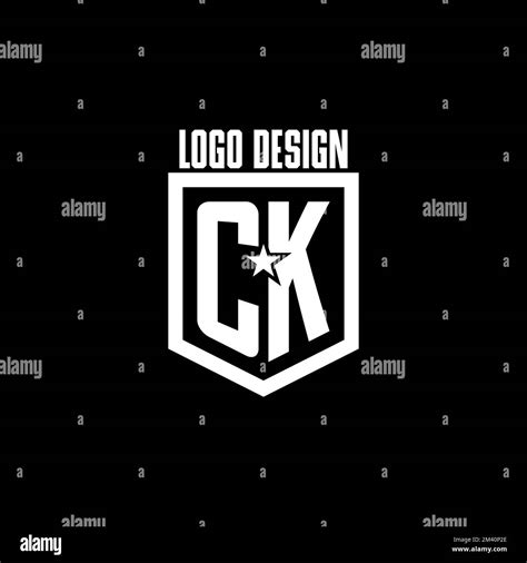 CK initial gaming logo with shield and star style design inspiration ...