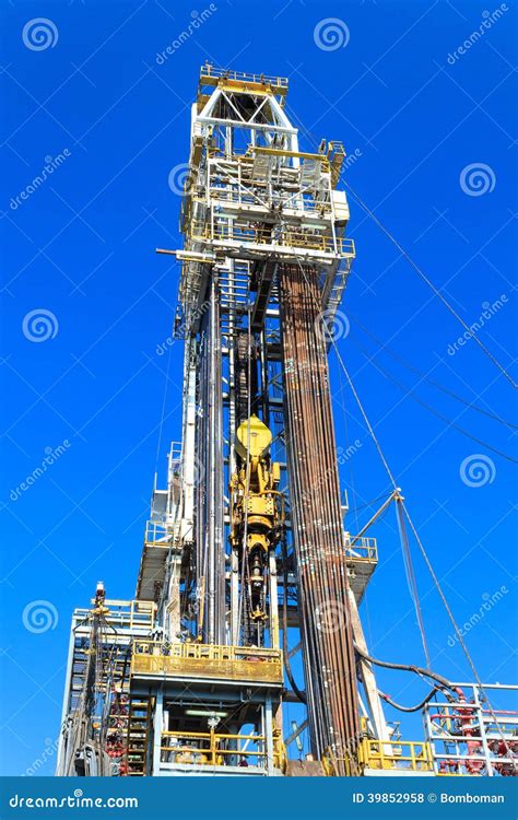 Derrick of Tender Drilling Oil Rig (Barge Oil Rig) Stock Photo - Image of equipment, business ...